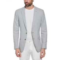 Original Penguin Green Plaid Linen Blend Chambray Jacket -Penguin Original Outlet Store Green Plaid Linen Blend Chambray Jacket Original Penguin 3