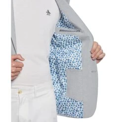 Original Penguin Green Plaid Linen Blend Chambray Jacket -Penguin Original Outlet Store Green Plaid Linen Blend Chambray Jacket Original Penguin 4