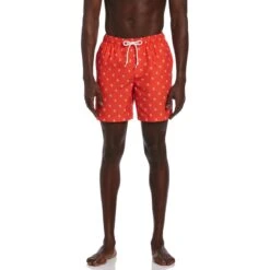 Penguin Original Outlet Store -Penguin Original Outlet Store Petes Print Swim Short Spicy Orange Original Penguin 2