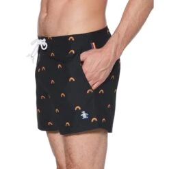 Original Penguin Pride Rainbow Print Swim Short 5 Original Penguin Pride Rainbow Print Swim Short -Penguin Original Outlet Store Pride Rainbow Print Swim Short Original Penguin 3