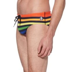 Original Penguin Pride Rainbow Stripe Swim Brief -Penguin Original Outlet Store Pride Rainbow Stripe Swim Brief Original Penguin 3