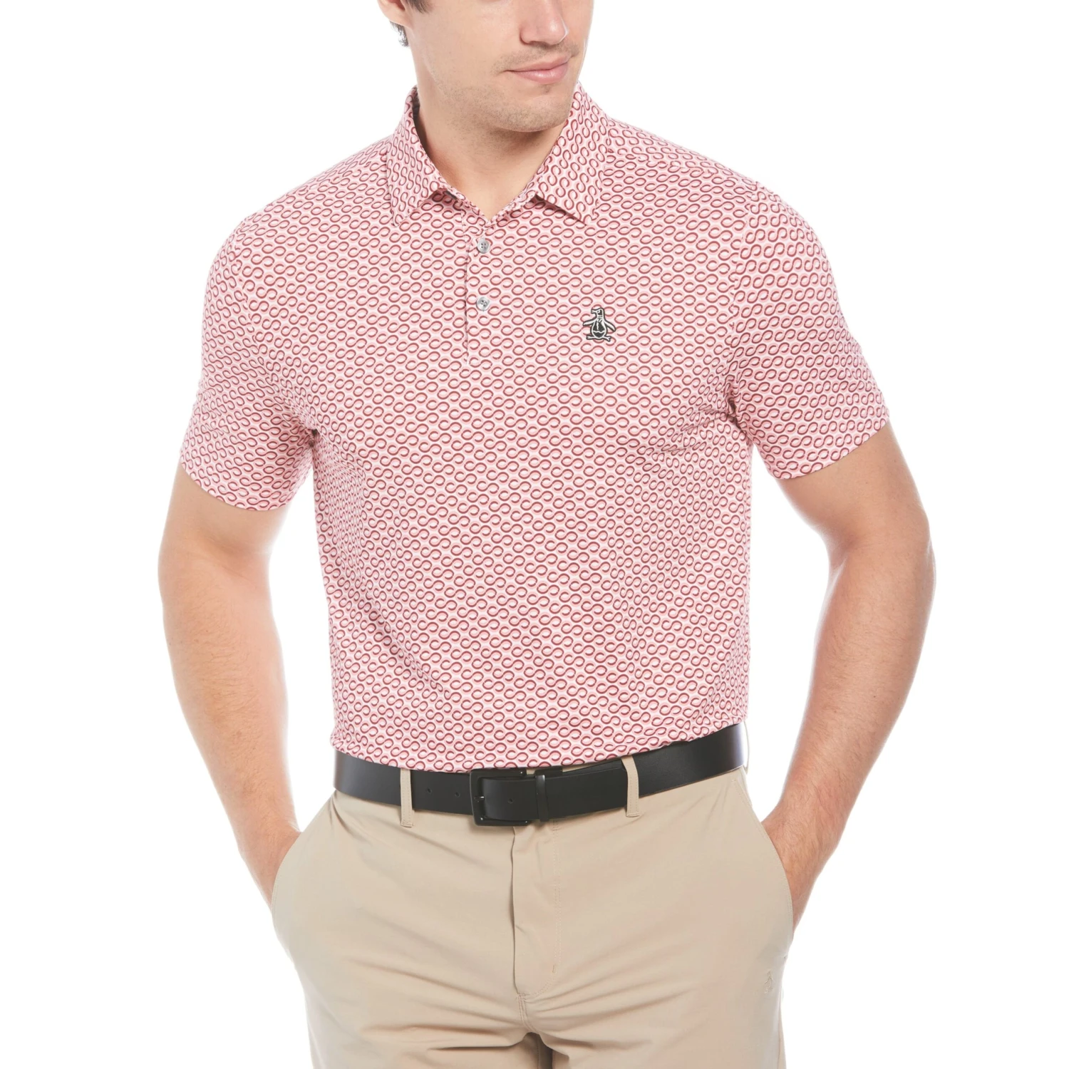 Original Penguin Short Sleeve All-Over Heritage Geo Print Polo 1 Original Penguin Short Sleeve All-Over Heritage Geo Print Polo