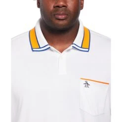 Original Penguin Striped Collar And Cuff Interlock Polo -Penguin Original Outlet Store Striped Collar and Cuff Interlock Polo Original Penguin 3