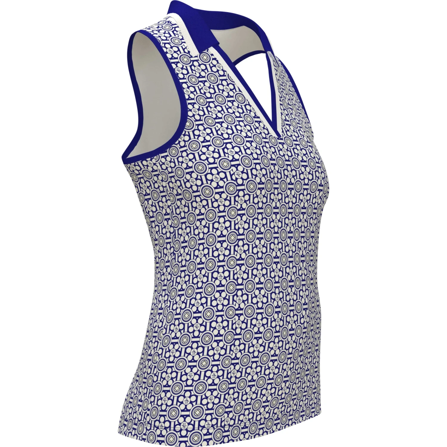 Original Penguin Women's Abstract Printed V-Neck Golf Top 3 Original Penguin Women's Abstract Printed V-Neck Golf Top - Image 3